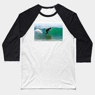 Long boarder surfing the waves at sunset Baseball T-Shirt